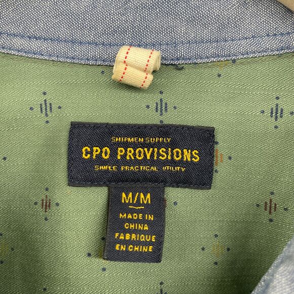 CPO PROVISIONS Shirt Mens M Southwestern Button Down Long Sleeve Cotton Green - Picture 13 of 16